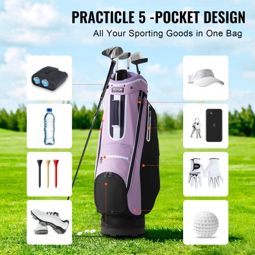 Golf Cart Bag with 14 Way Organizer Divider Top 36 Multiple Pockets