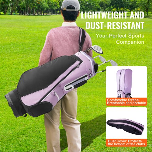 Golf Cart Bag with 14 Way Organizer Divider Top 36 Multiple Pockets