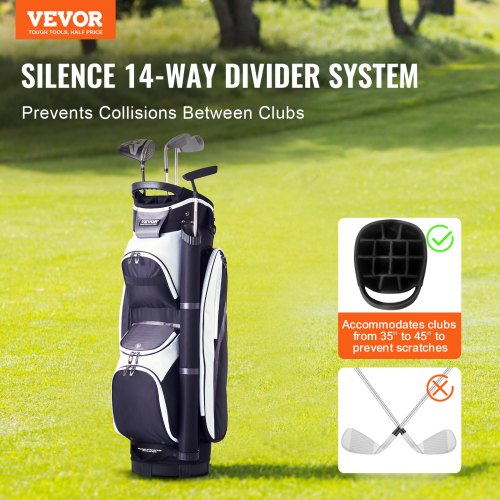Golf Cart Bag with 14 Way Organizer Divider Top 36 Multiple Pockets 1