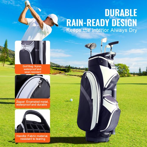 Golf Cart Bag with 14 Way Organizer Divider Top 36 Multiple Pockets 1