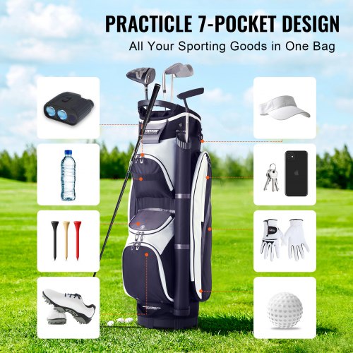 Golf Cart Bag with 14 Way Organizer Divider Top 36 Multiple Pockets 1