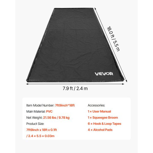 Containment Mat 7 ft 9 in x 18 ft NonSlip PVC Garage Floor Mat with a Cleaning