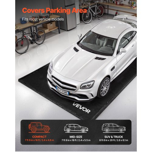 Containment Mat 7 ft 9 in x 16 ft NonSlip PVC Garage Floor Mat with a Cleaning