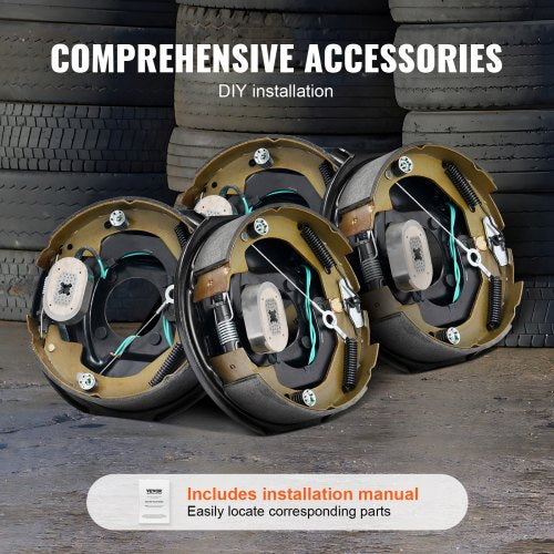 Electric Trailer Brake Assembly 10 x 214 2 Pairs SelfAdjusting