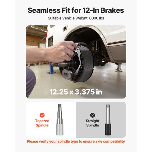 Electric Trailer Brake Kit 1225 x 3375 Inch 1 Pair SelfAdjusting
