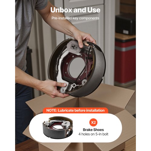 Electric Trailer Brake Kit 1225 x 3375 Inch 1 Pair SelfAdjusting
