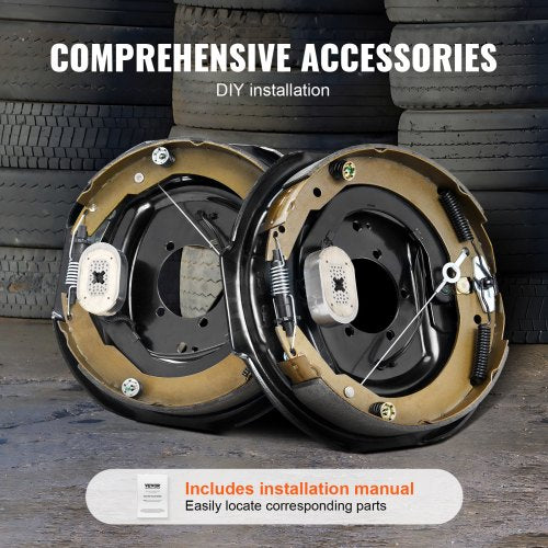 Electric Trailer Brake Assembly 12 x 2 1 Pair SelfAdjusting Electric