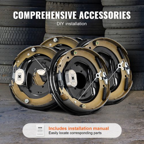 Electric Trailer Brake Assembly 12 x 2 2 Pairs SelfAdjusting Electric