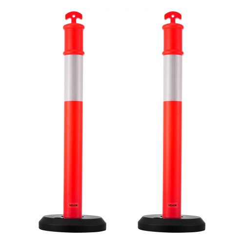 2 Pack Traffic Delineator Posts 48 inches Traffic Safety Cones with Fillable
