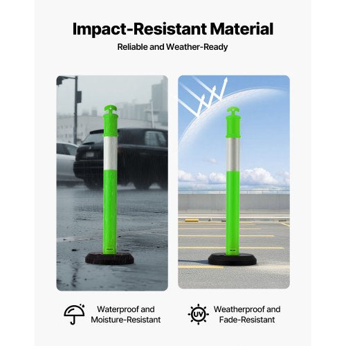 3 Pack Traffic Delineator Posts 48 inches Traffic Safety Cones with Fillable 1