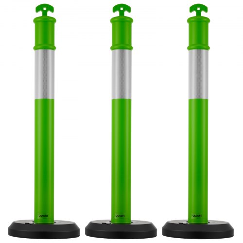 3 Pack Traffic Delineator Posts 48 inches Traffic Safety Cones with Fillable 1