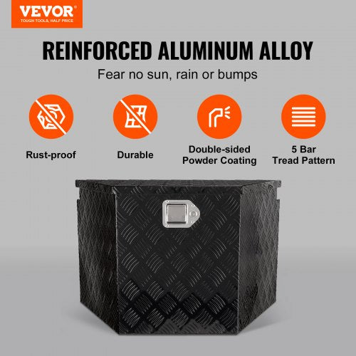 Trailer Tongue Box Aluminum Alloy Diamond Plate Tongue Box Tool Chest