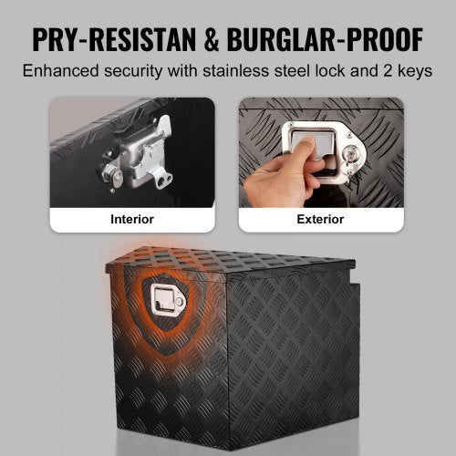 Trailer Tongue Box Aluminum Alloy Diamond Plate Tongue Box Tool Chest
