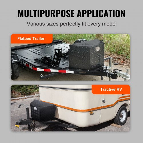 Trailer Tongue Box Aluminum Alloy Diamond Plate Tongue Box Tool Chest