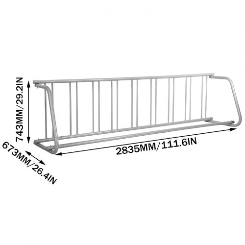 111 Length Floor Bike Rack 9 Holders AllSteel Grid Bike Rack