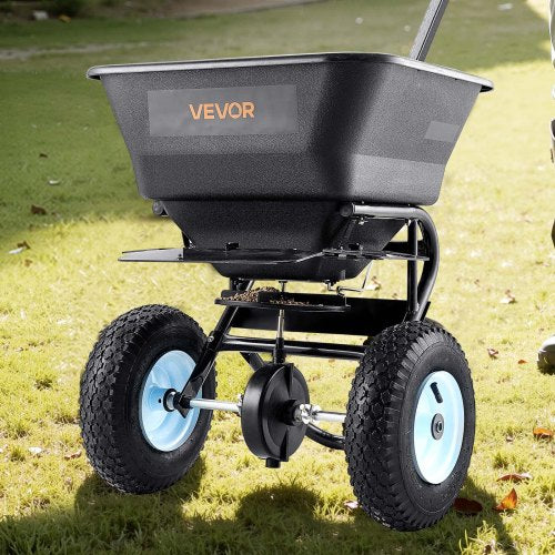 Broadcast Spreader 100LBS4Capacity WalkBehind Push Spreader98ft