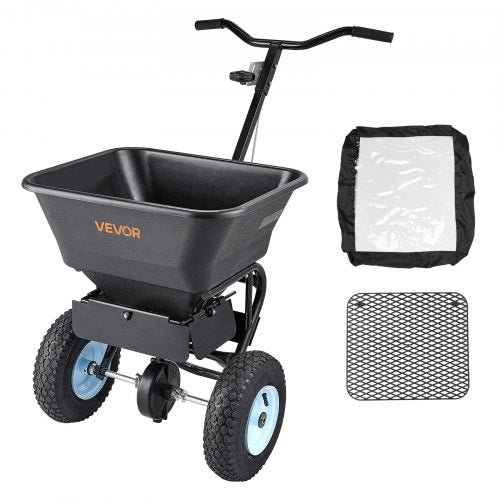 Broadcast Spreader 100LBS4Capacity WalkBehind Push Spreader98ft