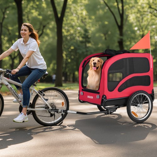 Dog Bike Trailer Supports up to 100 lbs Pet Cart Bicycle Carrier for Small