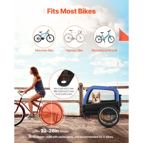 Dog Bike Trailer Supports up to 66 lbs Pet Cart Bicycle Carrier for Small