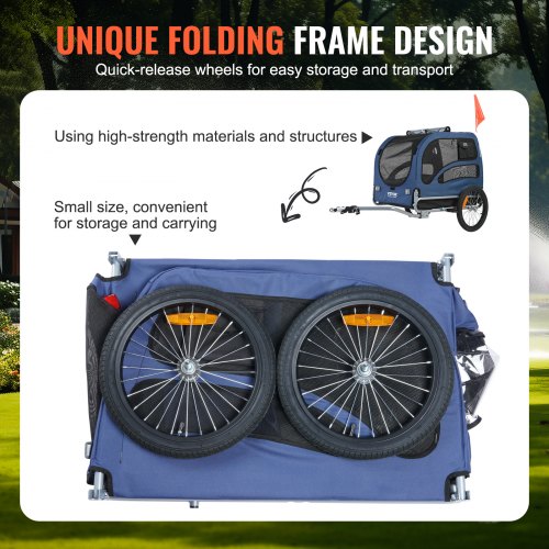 Dog Bike Trailer Supports up to 100 lbs Pet Cart Bicycle Carrier Easy