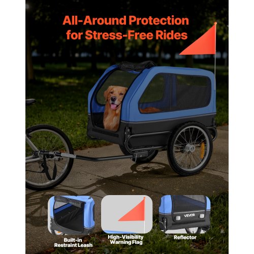 Dog Bike Trailer Supports up to 88 lbs Pet Cart Bicycle Carrier for Small
