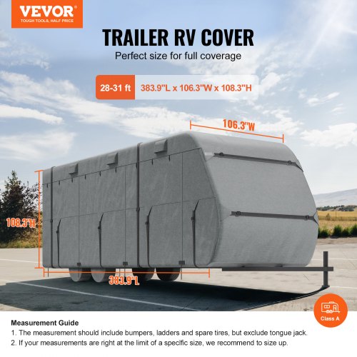 Travel Trailer Cover 2831 ft RV Cover Top 300D Oxford Fabric Camper