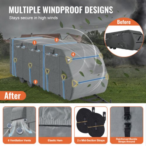 Travel Trailer Cover 2831 ft RV Cover Top 300D Oxford Fabric Camper