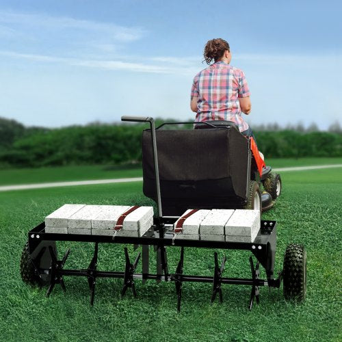 Tow Behind Plug Aerator 40Inch Tow Behind Lawn Plug Aerator with Universal
