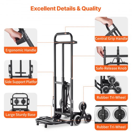 Stair Climbing Cart 460 lbs Capacity Stair Climber Hand Truck and Dolly
