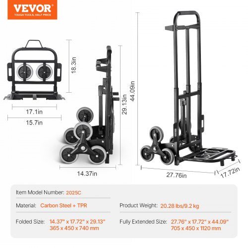 Stair Climbing Cart 460 lbs Capacity Stair Climber Hand Truck and Dolly