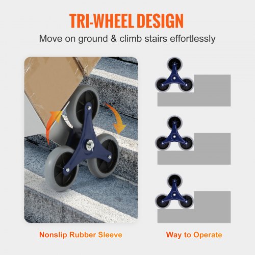 Stair Climbing Cart 550 lbs Load Capacity Aluminum Hand Truck Dolly with Dual