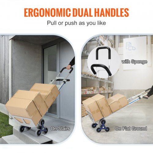 Stair Climbing Cart 550 lbs Load Capacity Aluminum Hand Truck Dolly with Dual