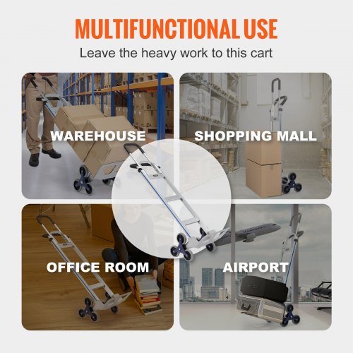 Stair Climbing Cart 550 lbs Load Capacity Aluminum Hand Truck Dolly with Dual