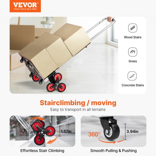 Stair Climbing Cart 260 lbs Capacity Stair Climber Hand Truck and Dolly