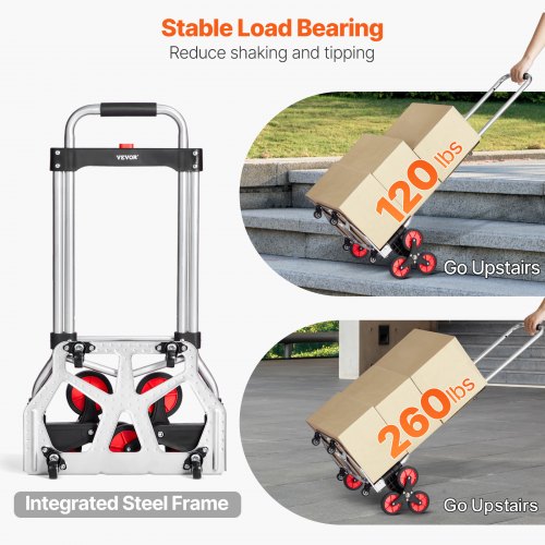 Stair Climbing Cart 260 lbs Capacity Stair Climber Hand Truck and Dolly