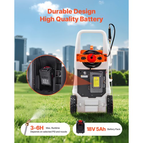 BatteryPowered Sprayer with Wheeled Cart 13.1 Gallons Electric Weed