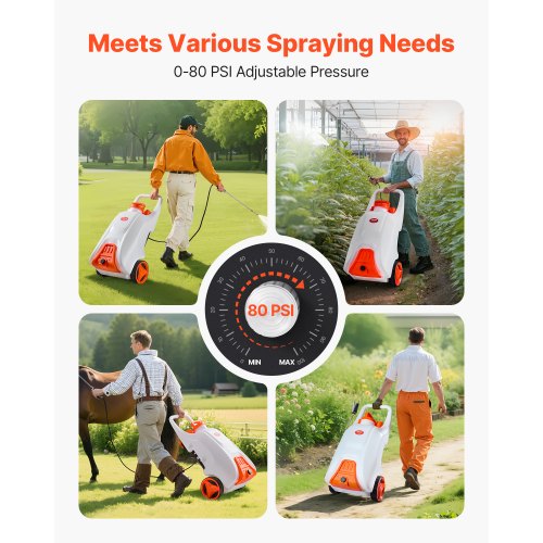 BatteryPowered Sprayer with Wheeled Cart 13.1 Gallons Electric Weed