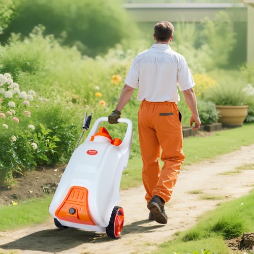 BatteryPowered Sprayer with Wheeled Cart 13.1 Gallons Electric Weed
