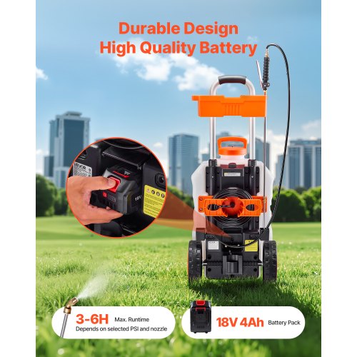 BatteryPowered Sprayer with Wheeled Cart 10 Gallons Electric Weed Sprayer