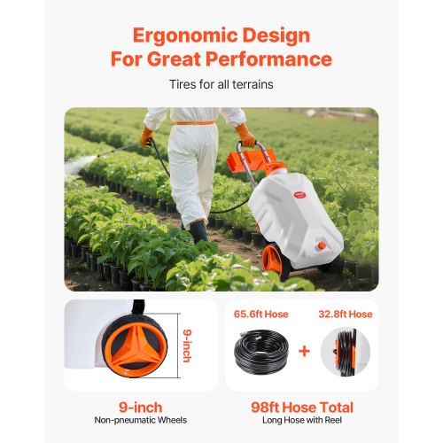BatteryPowered Sprayer with Wheeled Cart 10 Gallons Electric Weed Sprayer