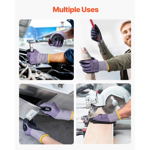 Work Gloves 12 Pairs Touch Screen NitrileCoated Garden Construction Gloves