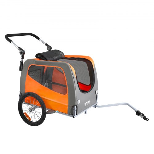 Dog Bike Trailer Supports up to 66 lbs 2in1 Pet Stroller Cart Bicycle
