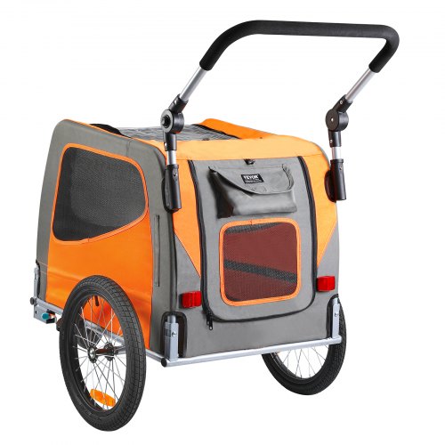 Dog Bike Trailer Supports up to 66 lbs 2in1 Pet Stroller Cart Bicycle