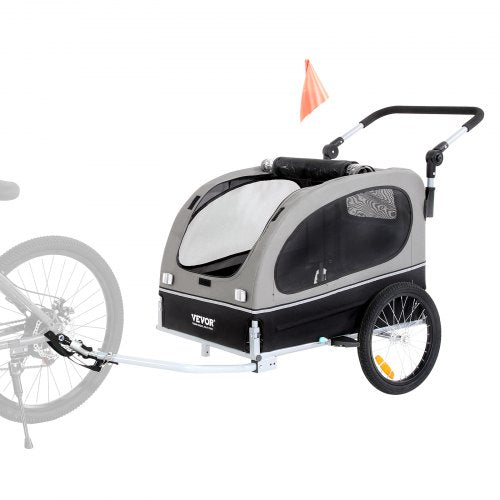 Dog Bike Trailer Supports up to 88 lbs 2in1 Pet Stroller Cart Bicycle