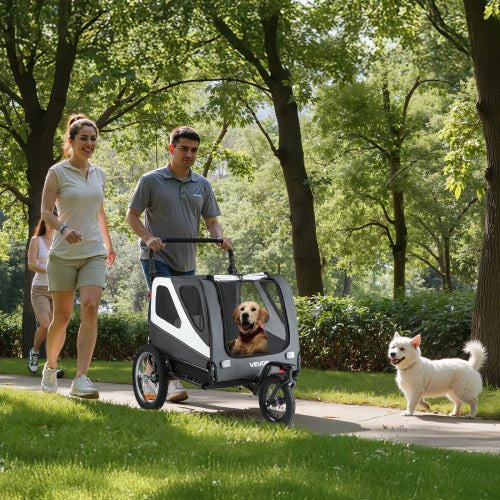 Dog Bike Trailer Supports up to 100 lbs 2in1 Pet Stroller Cart Bicycle