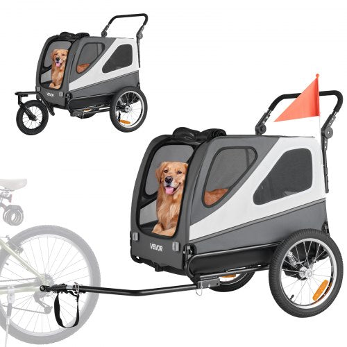 Dog Bike Trailer Supports up to 100 lbs 2in1 Pet Stroller Cart Bicycle