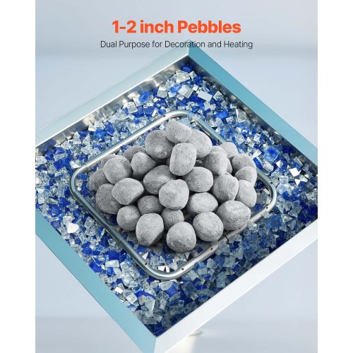 Ceramic Fire Pebble Stones 12 inch 48 Pcs Lava Rocks Reusable Fire Pit