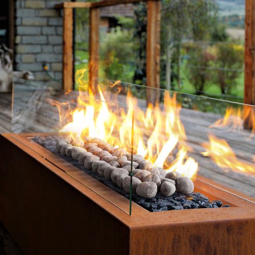 Ceramic Fire Pebble Stones 12 inch 48 Pcs Lava Rocks Reusable Fire Pit