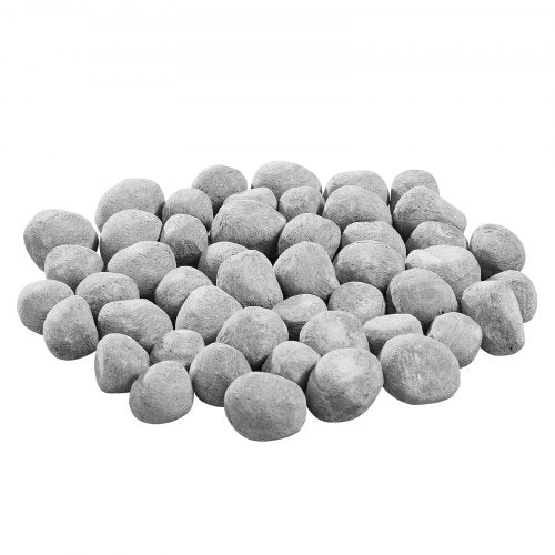 Ceramic Fire Pebble Stones 12 inch 48 Pcs Lava Rocks Reusable Fire Pit