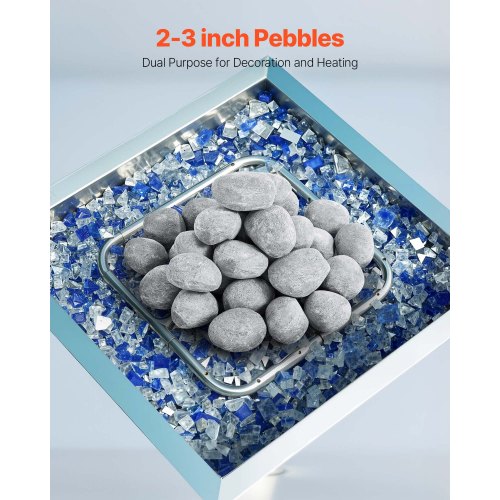 Ceramic Fire Pebble Stones 23 inch 30 Pcs Lava Rocks Reusable Fire Pit